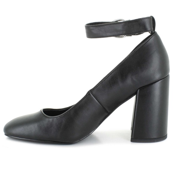 Madden Girl Shoes - Madden Girl Black Ankle Strap Block Heels